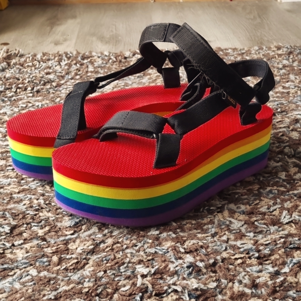 Rainbow Platform Sandals